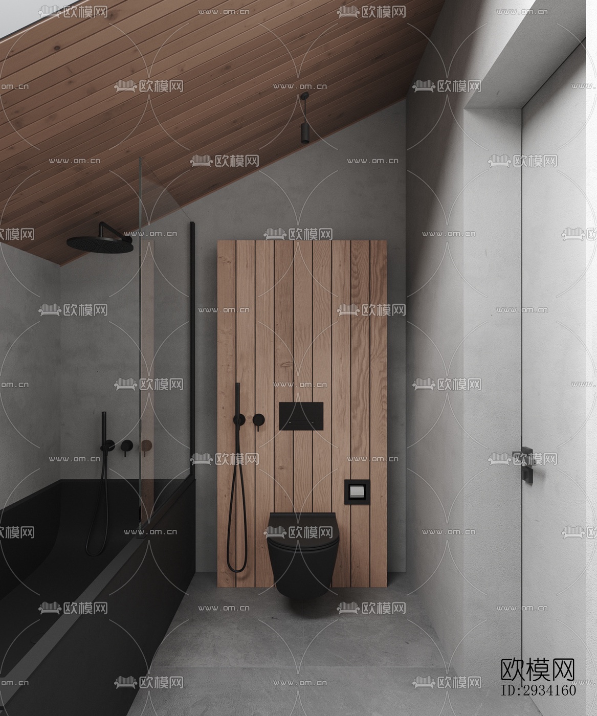 高级灰别墅效果图下载（渲染图13）