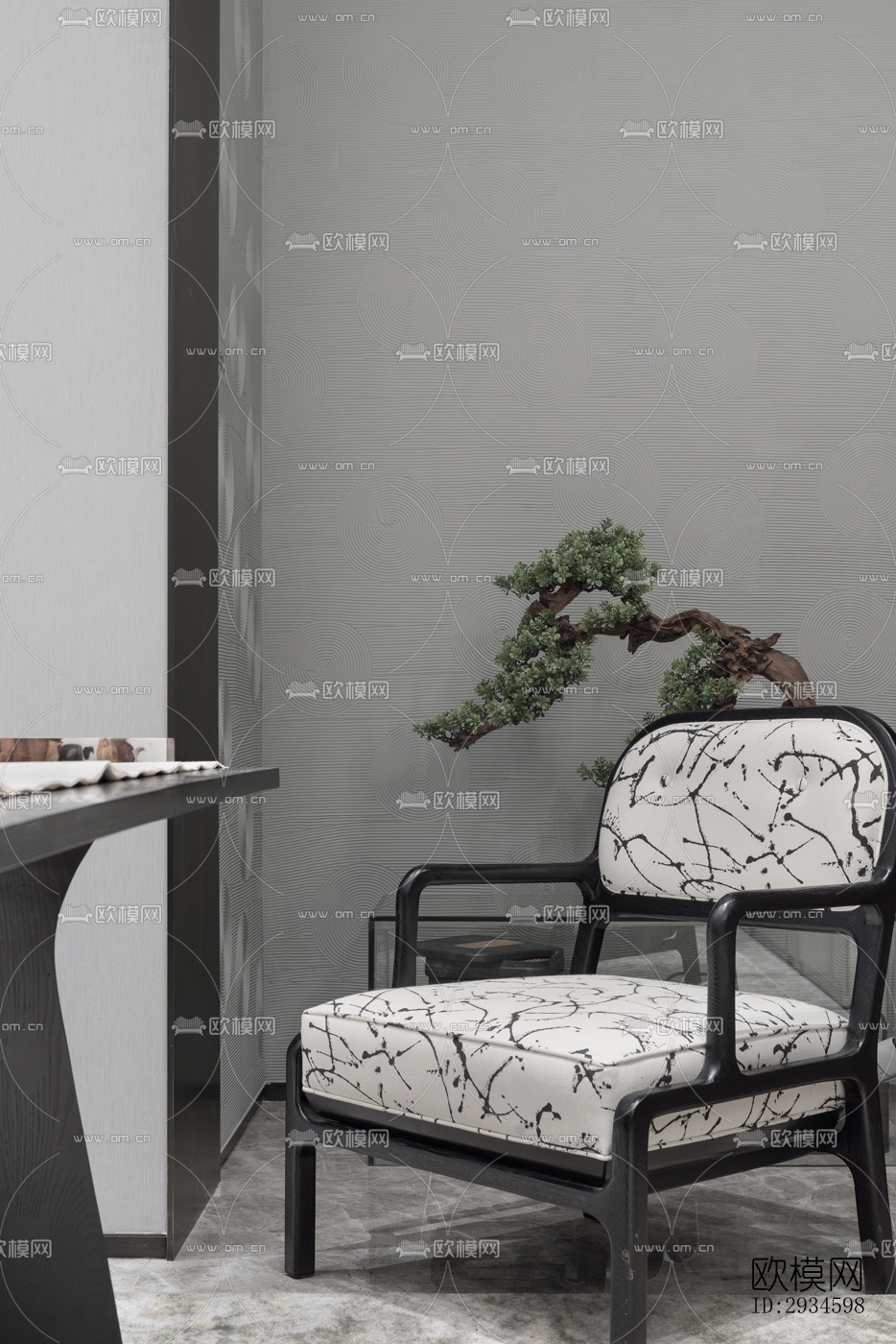 新中式平层效果图下载（渲染图7）