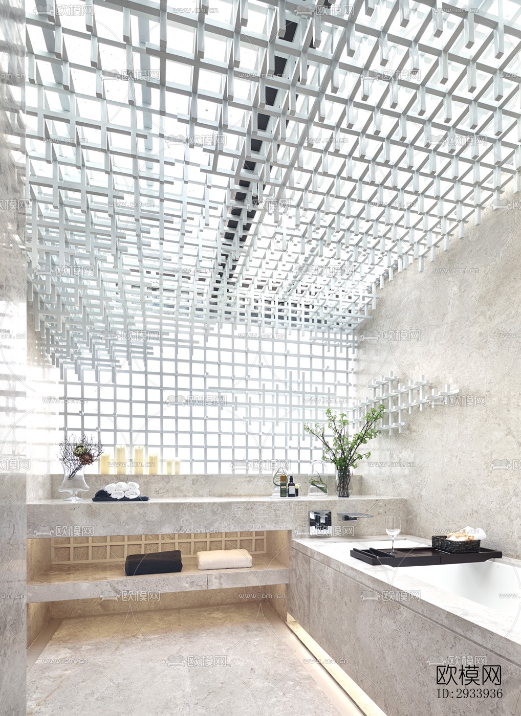 新中式别墅效果图下载（渲染图17）