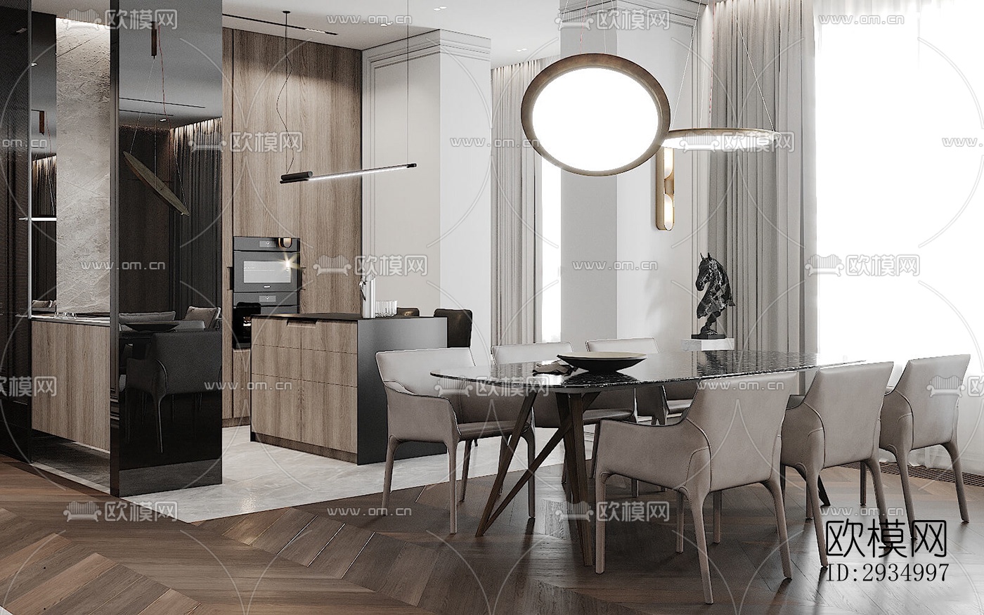 现代平层效果图下载（渲染图5）