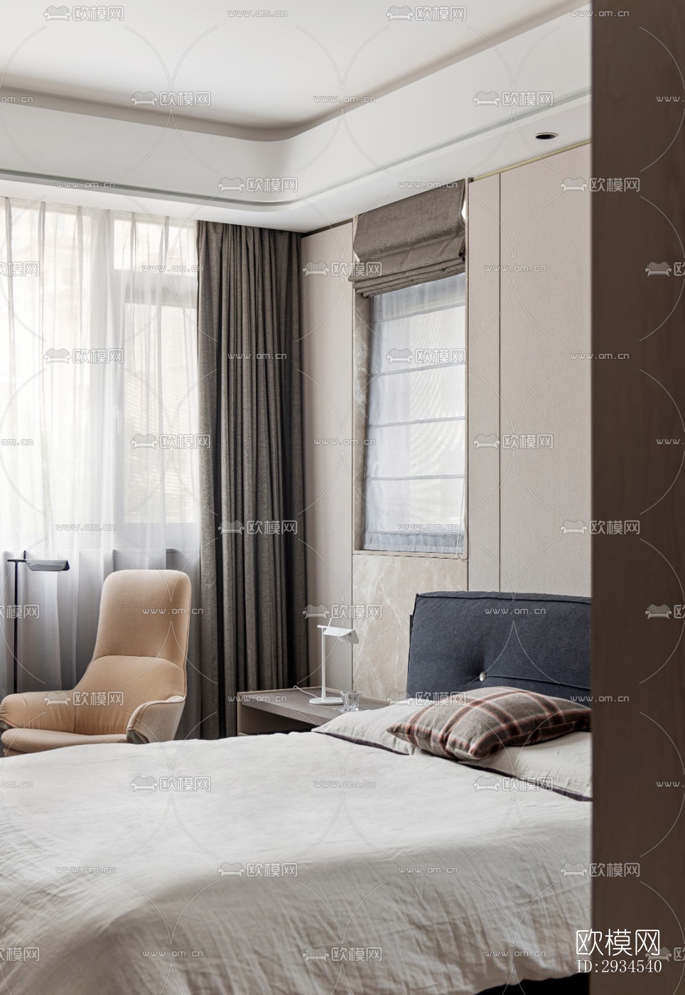 新中式平层效果图下载（渲染图7）