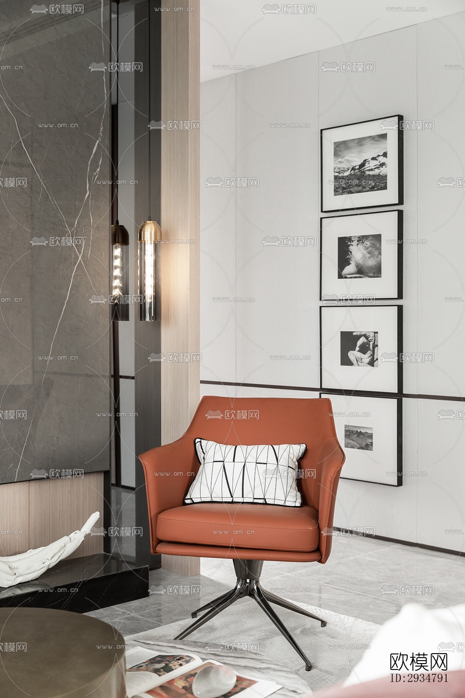 现代平层效果图下载（渲染图15）