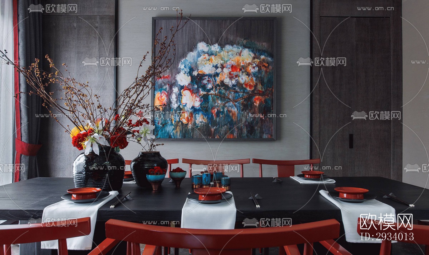 新中式别墅效果图下载（渲染图11）