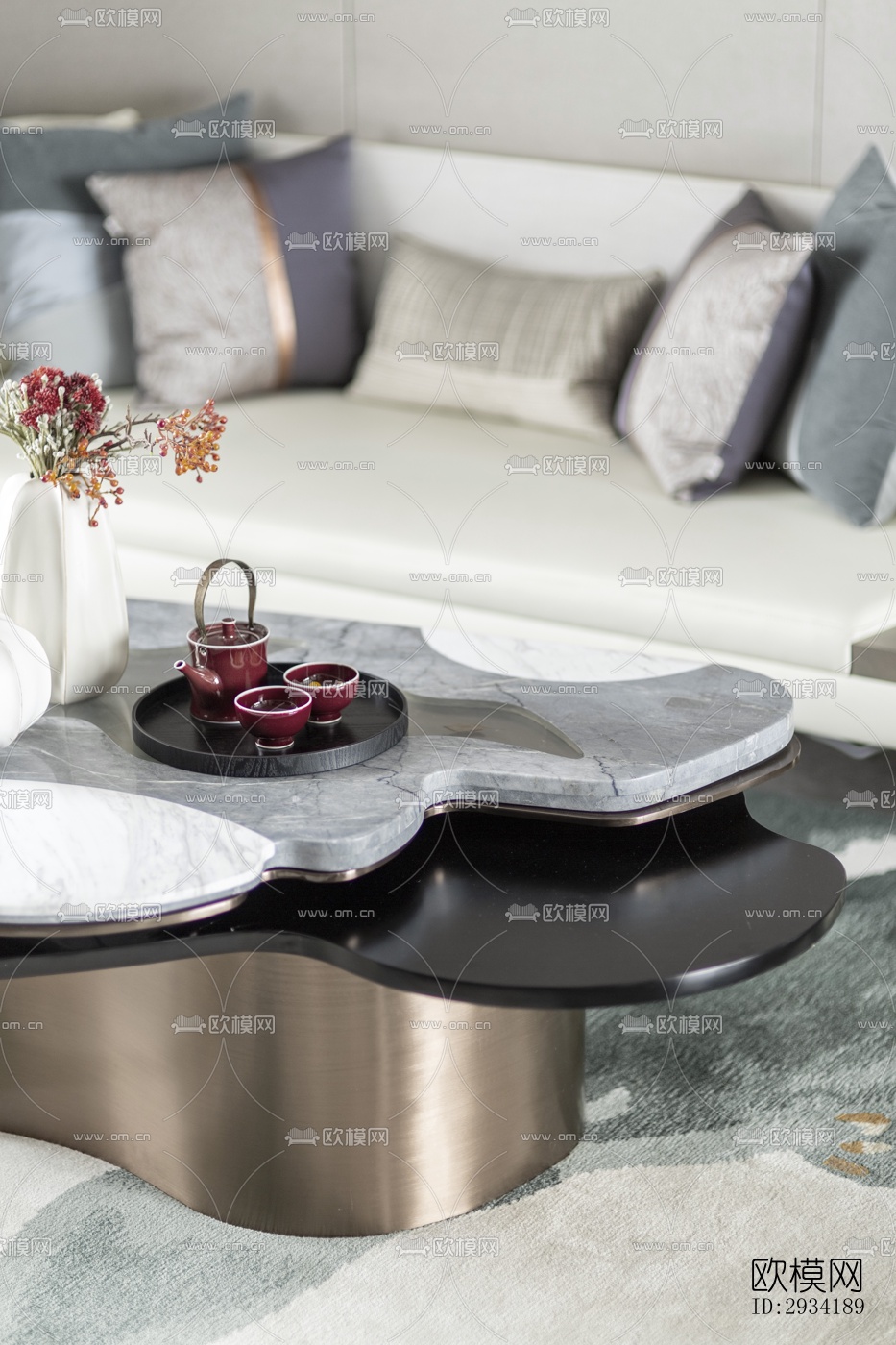 新中式复式效果图下载（渲染图6）