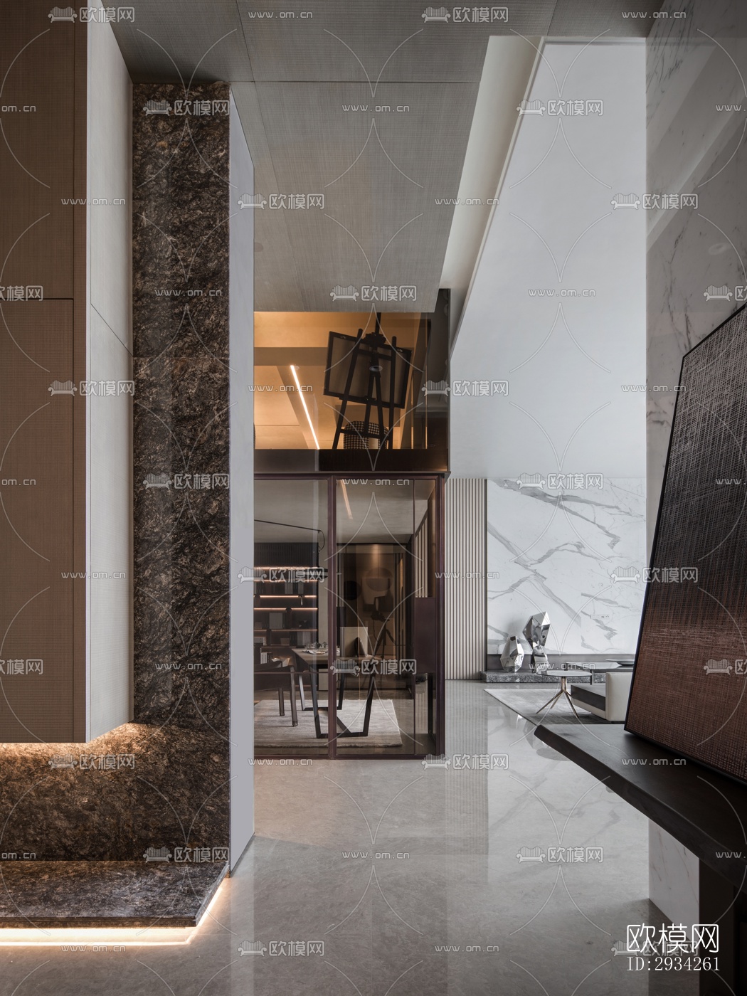 现代复式效果图下载（渲染图3）