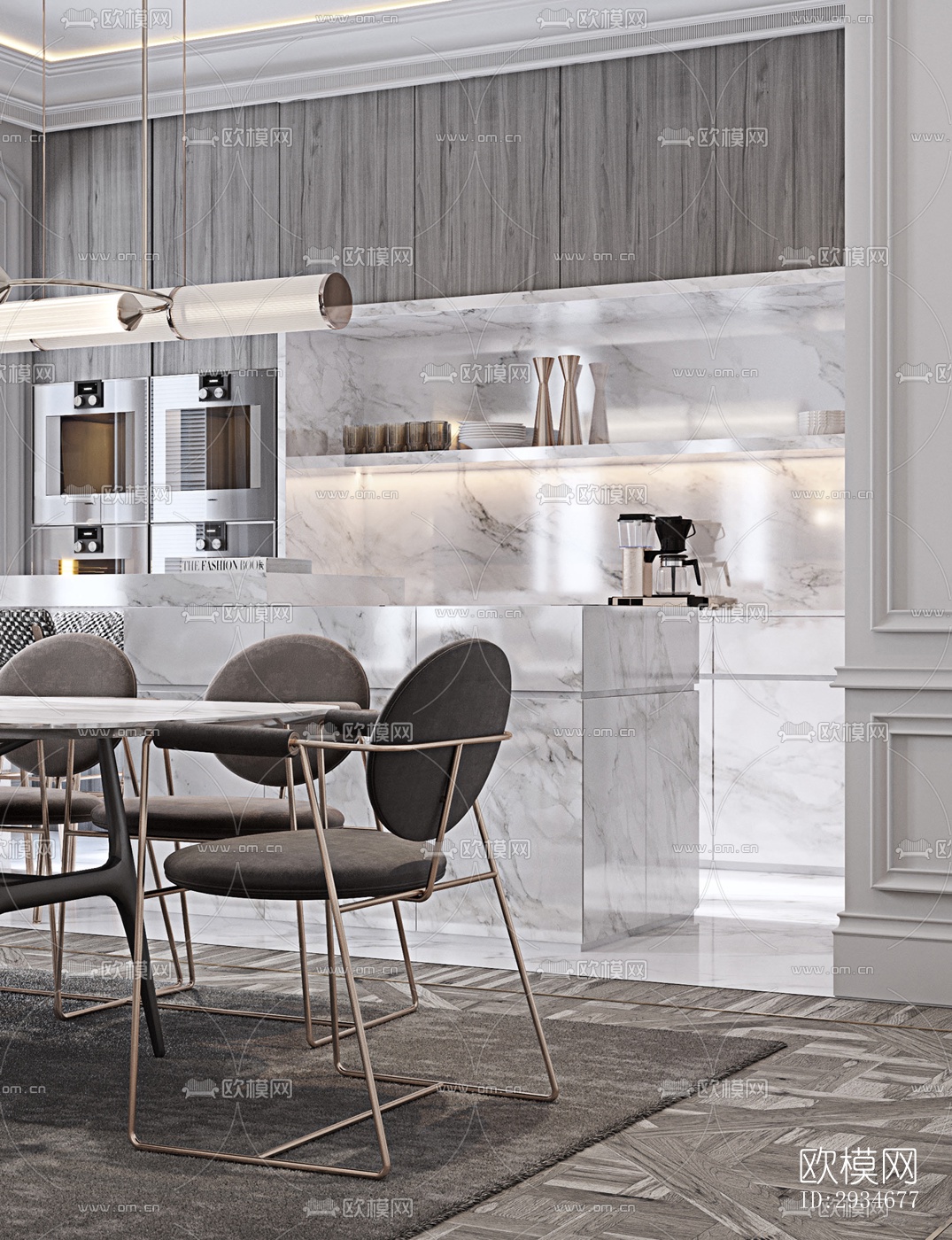 欧式平层效果图下载（渲染图4）