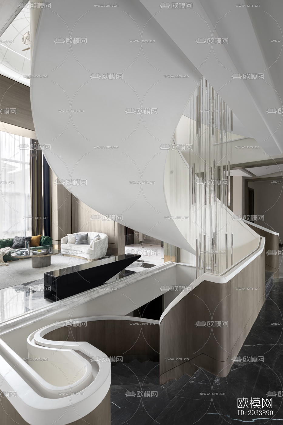 后现代别墅效果图下载（渲染图4）