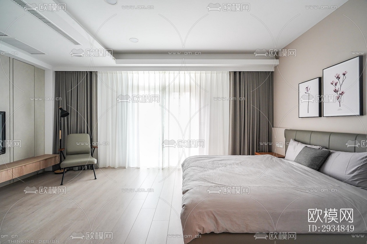 现代平层效果图下载（渲染图20）