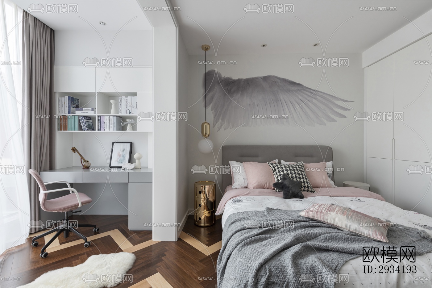 新中式复式效果图下载（渲染图9）