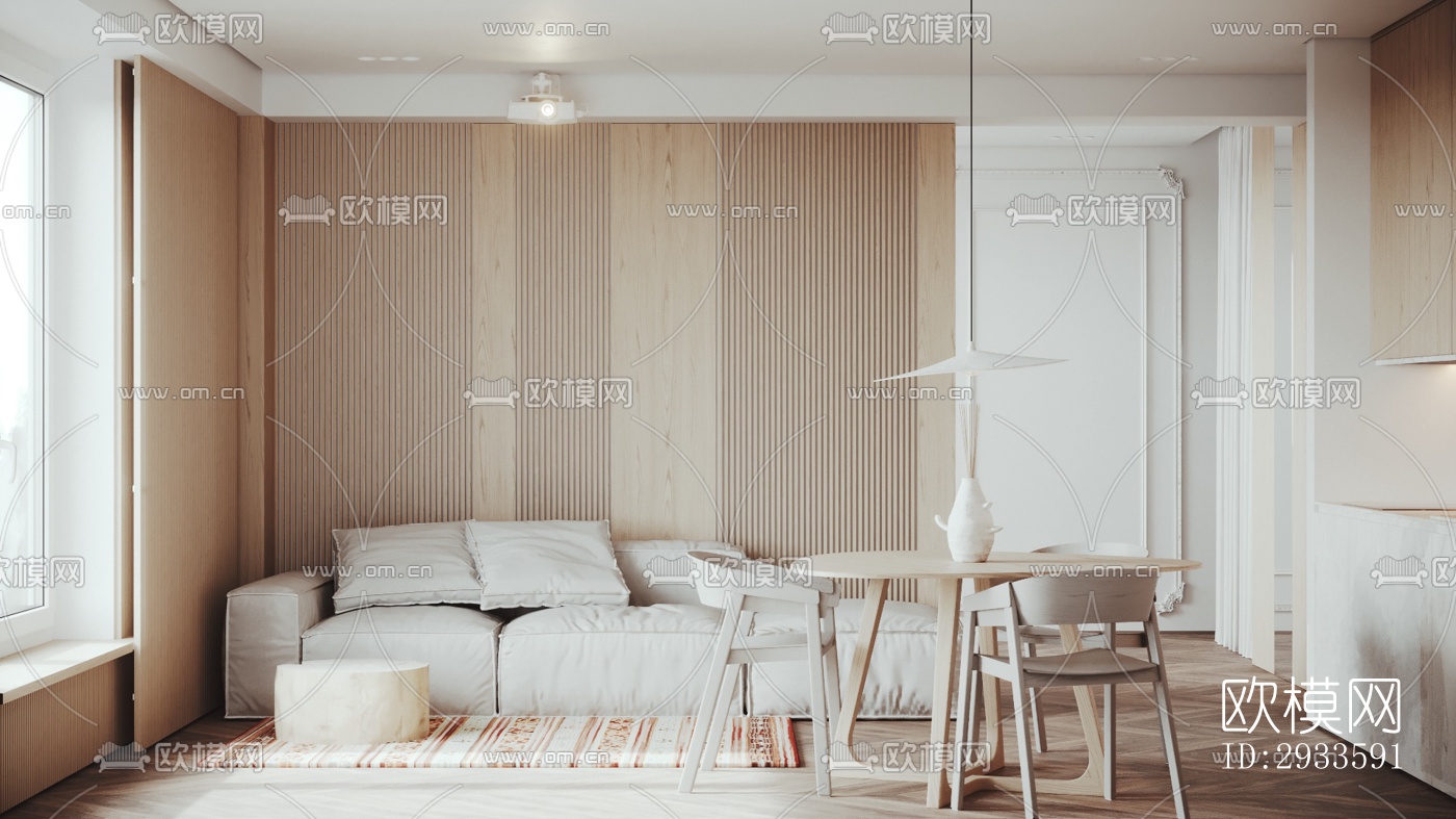 北欧公寓效果图下载（渲染图1）