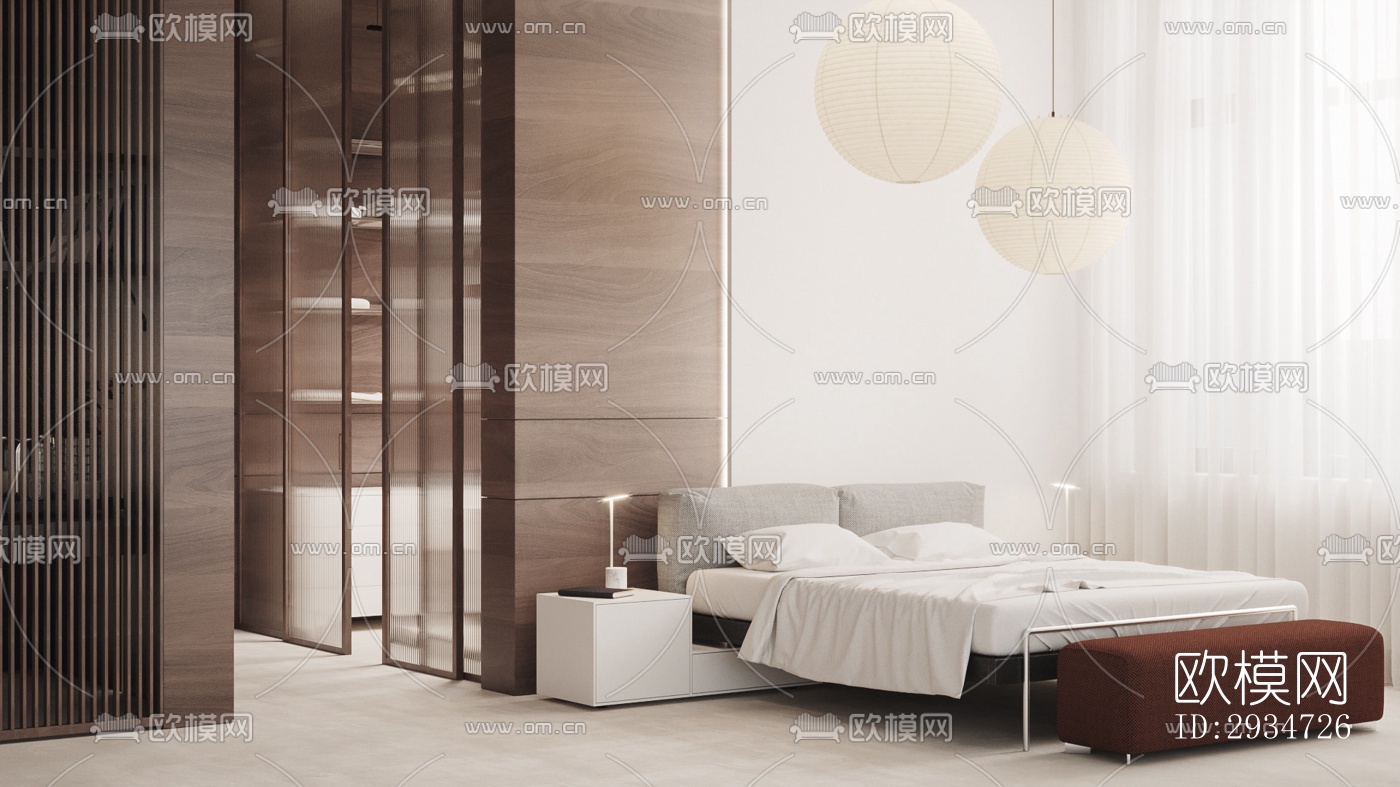 现代平层效果图下载（渲染图6）