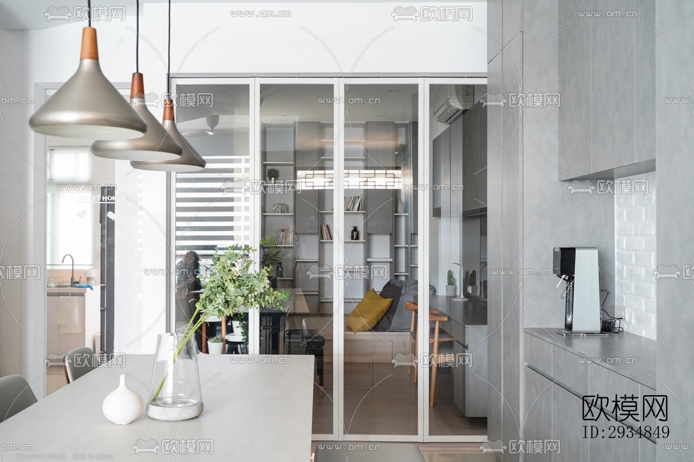 现代平层效果图下载（渲染图7）