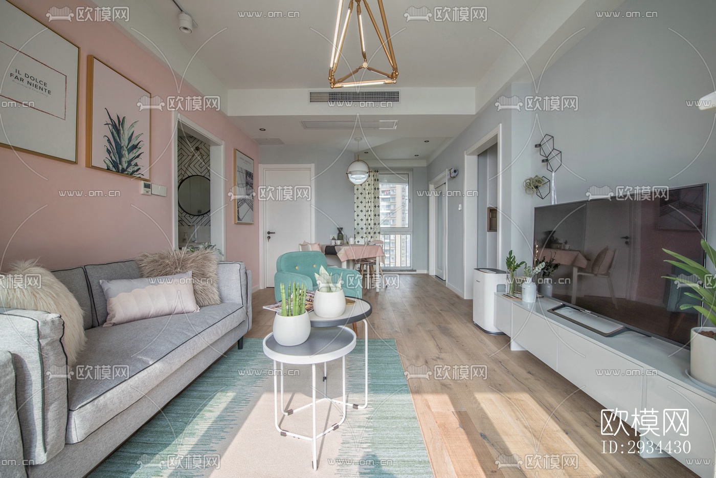 北欧平层效果图下载（渲染图3）