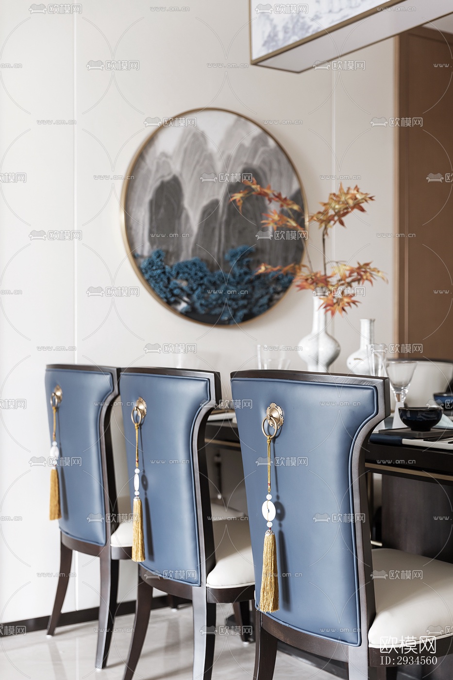 新中式平层效果图下载（渲染图15）