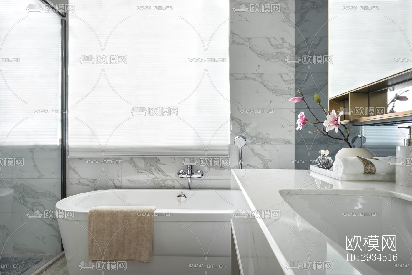 新中式平层效果图下载（渲染图6）