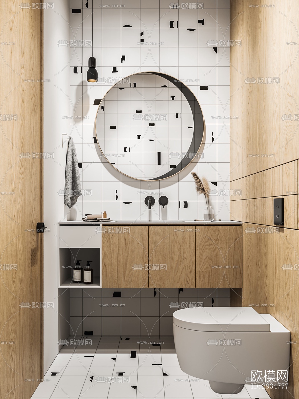 现代平层效果图下载（渲染图12）