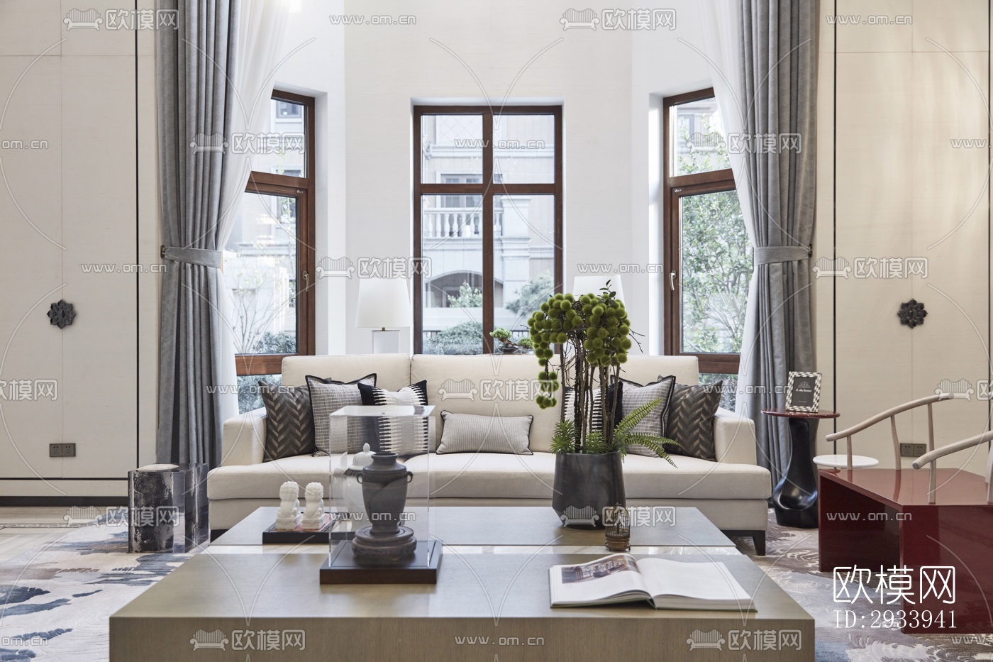 新中式别墅效果图下载（渲染图18）