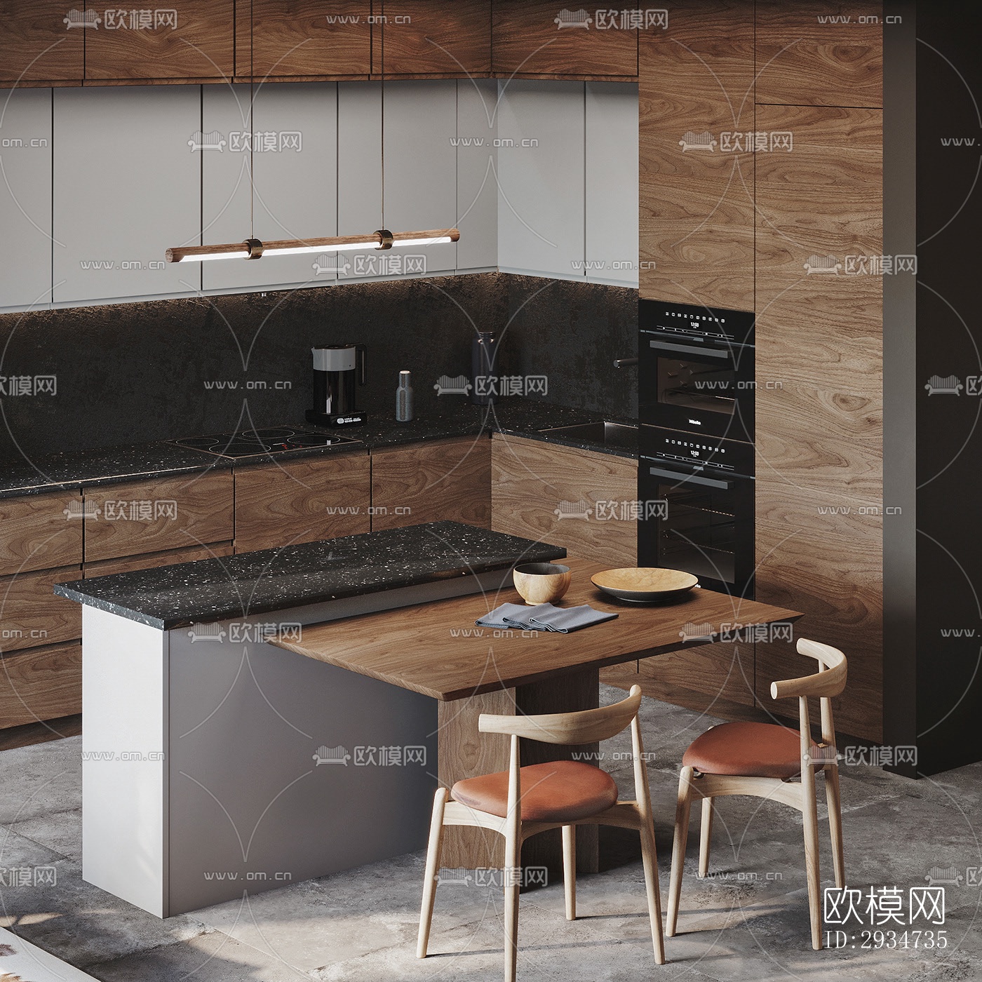 现代平层效果图下载（渲染图14）