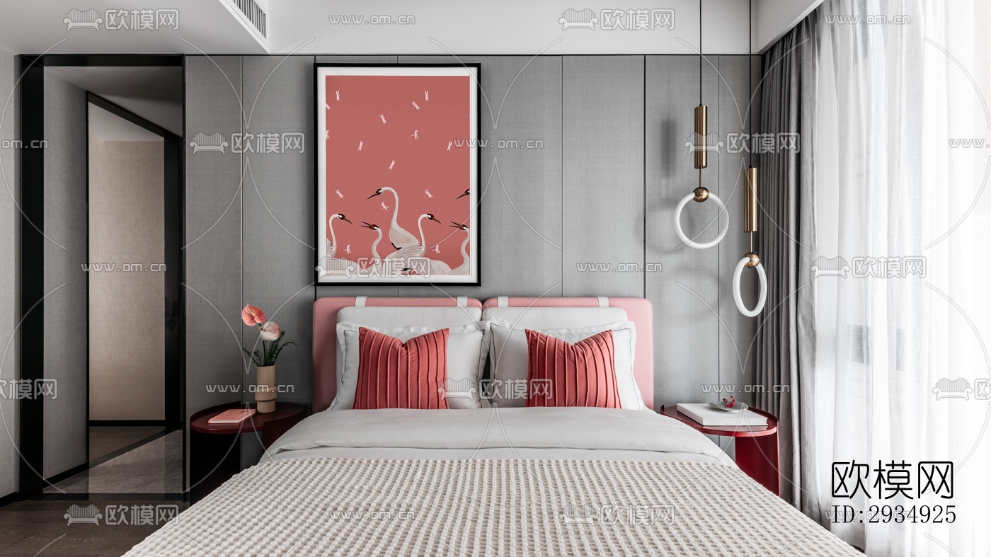 现代平层效果图下载（渲染图8）