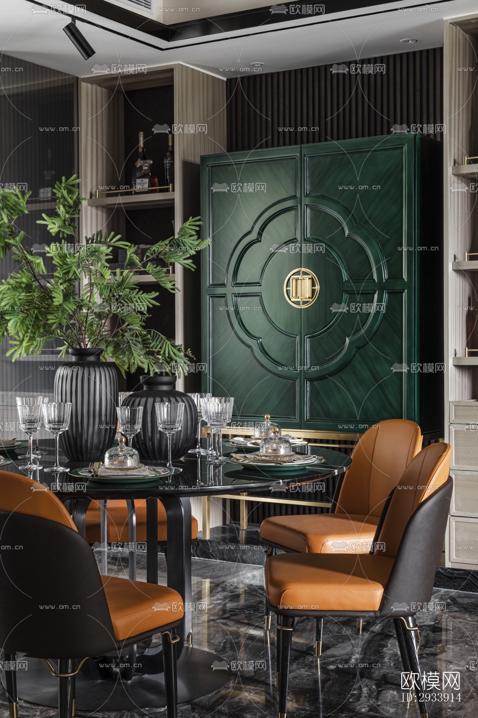 新中式别墅效果图下载（渲染图2）