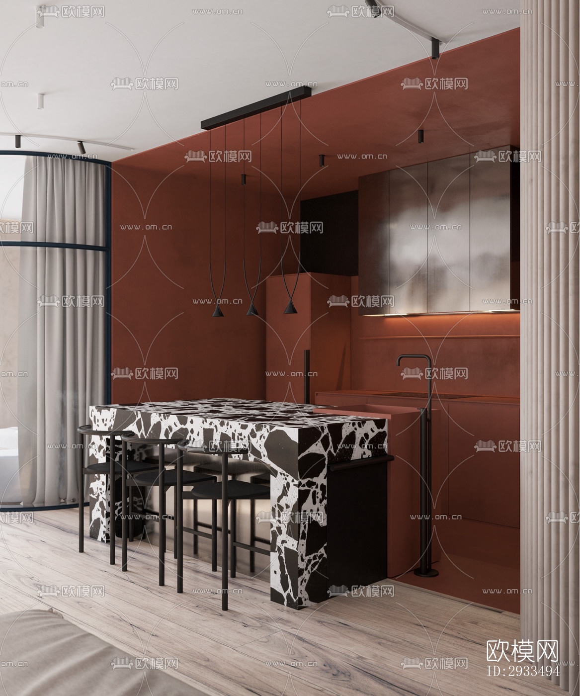 北欧公寓效果图下载（渲染图17）