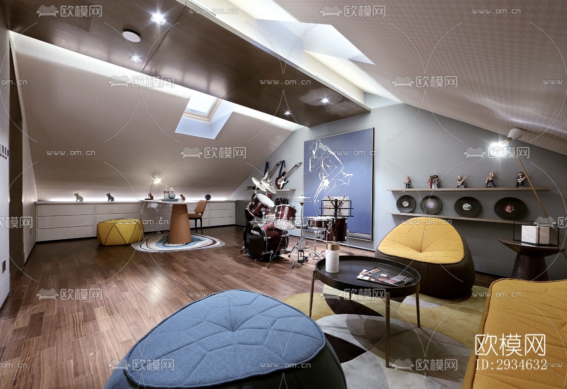 新中式平层效果图下载（渲染图18）