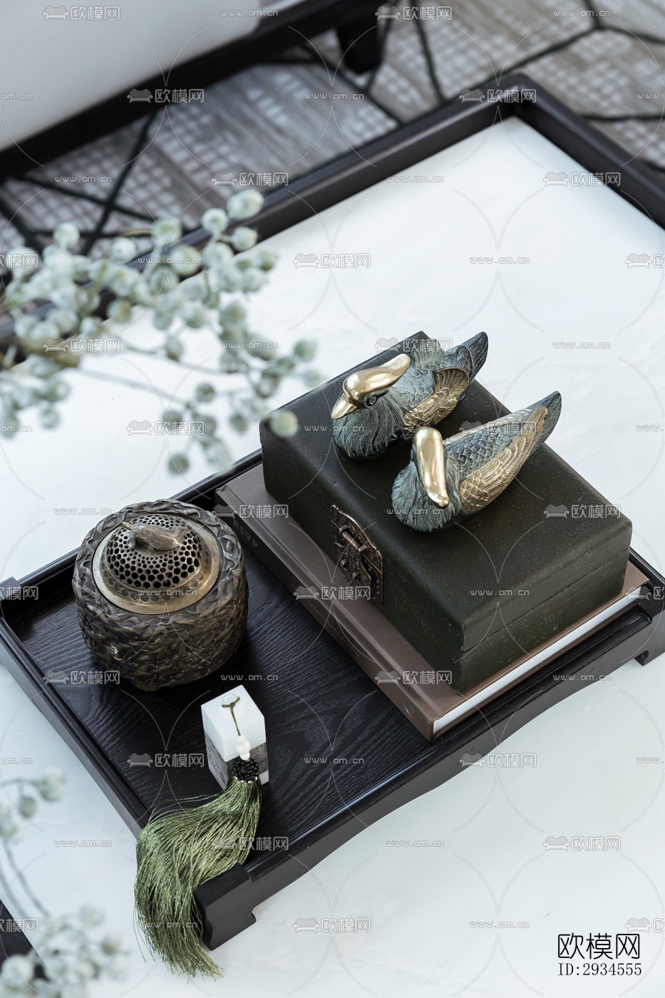 新中式平层效果图下载（渲染图4）