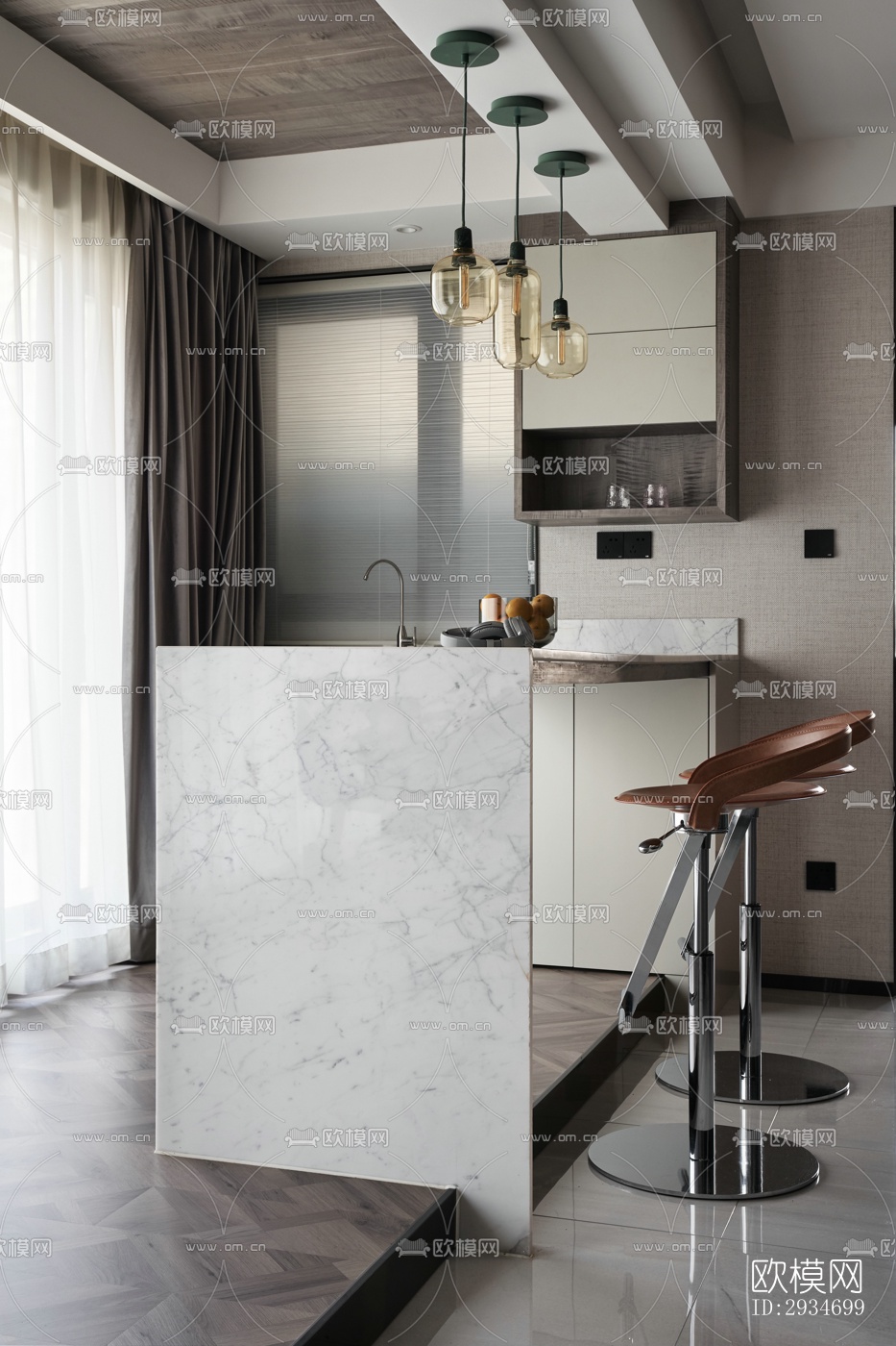 现代平层效果图下载（渲染图20）