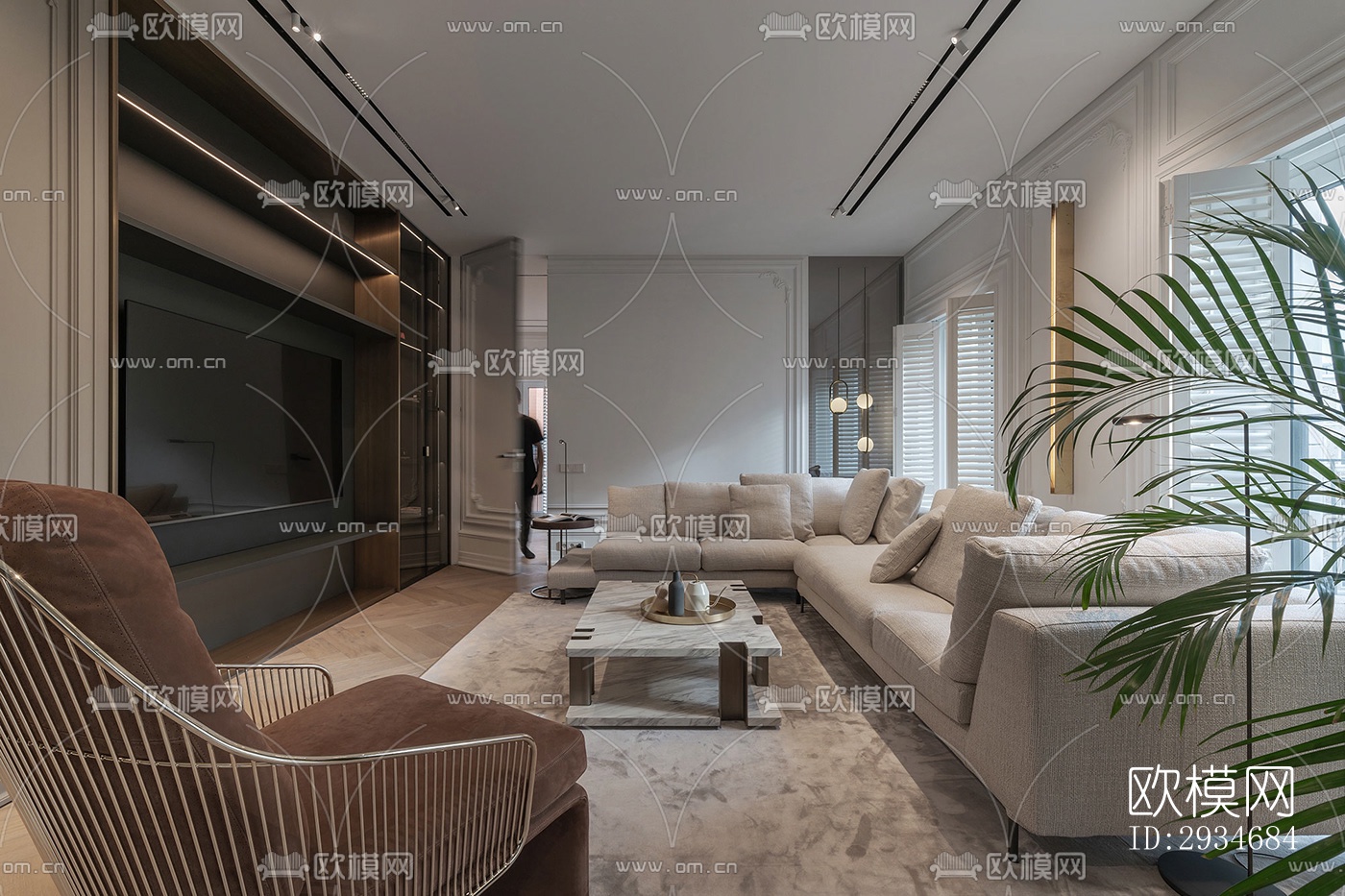 欧式平层效果图下载（渲染图15）