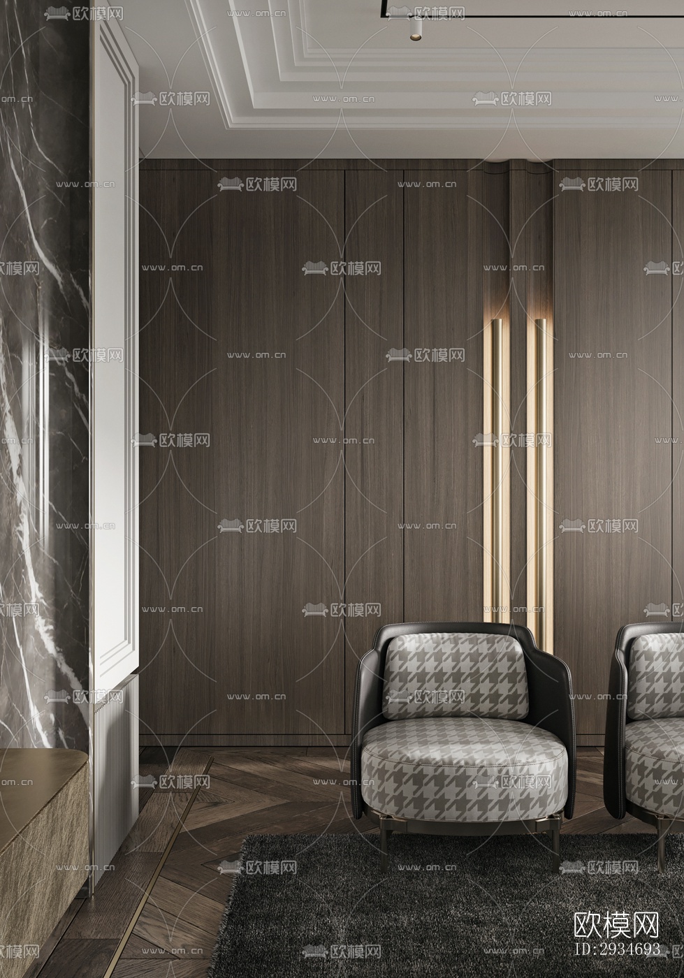 现代平层效果图下载（渲染图14）