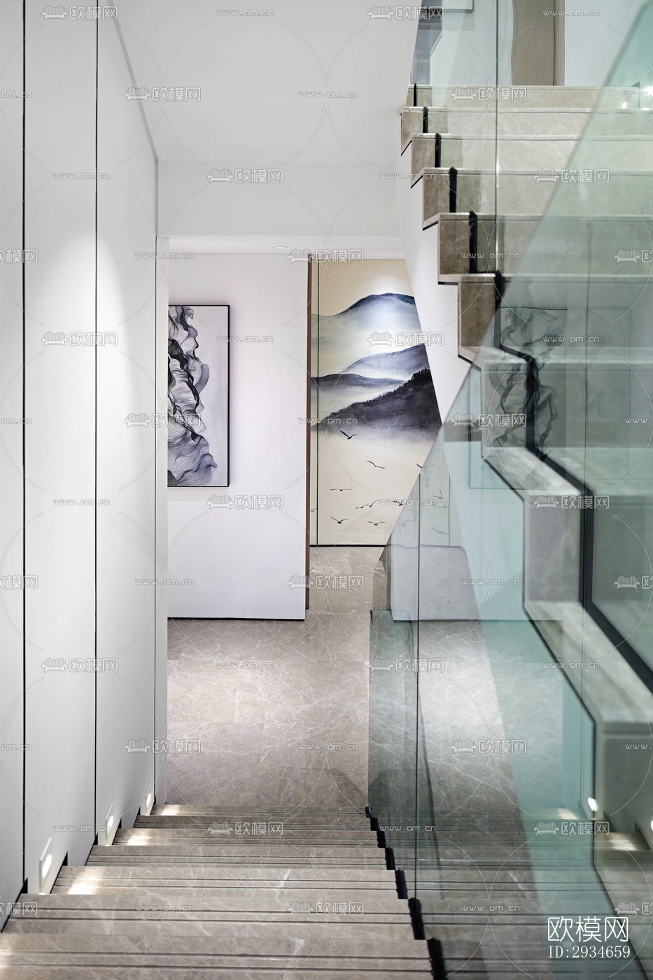 新中式平层效果图下载（渲染图20）