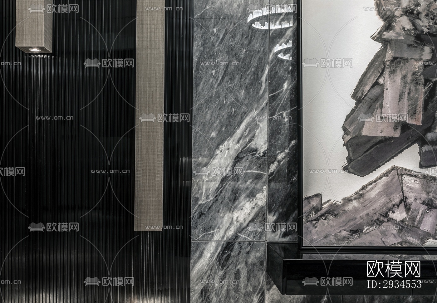 新中式平层效果图下载（渲染图2）