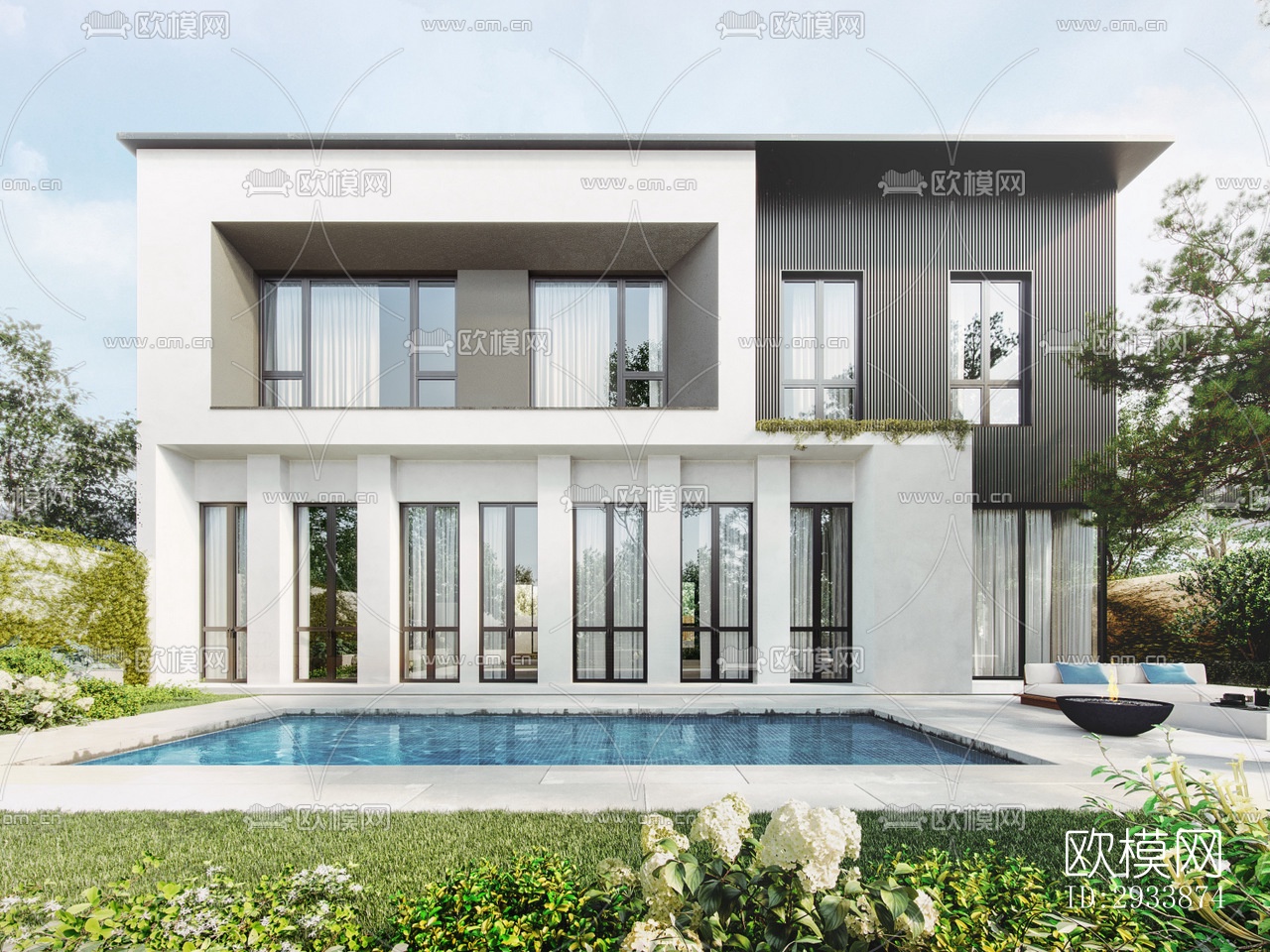 侘寂别墅效果图下载（渲染图5）