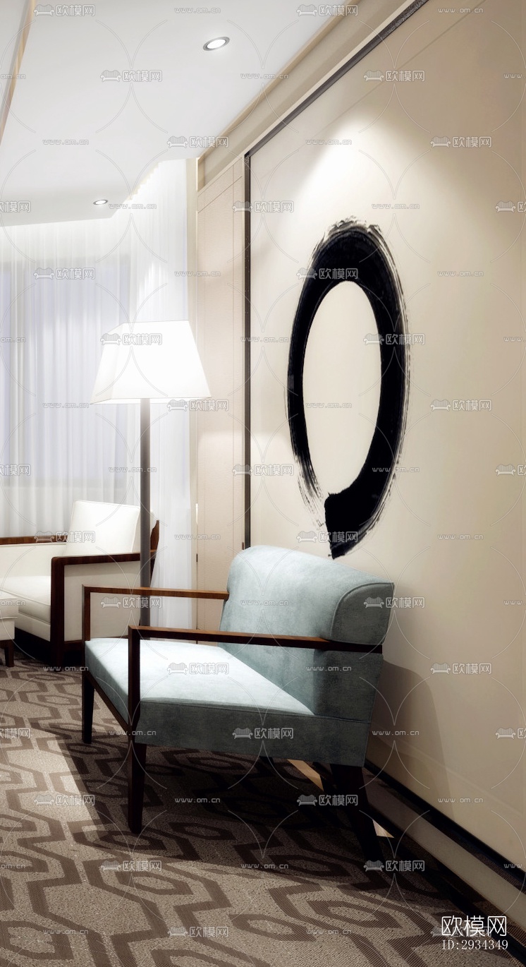 中式平层效果图下载（渲染图4）