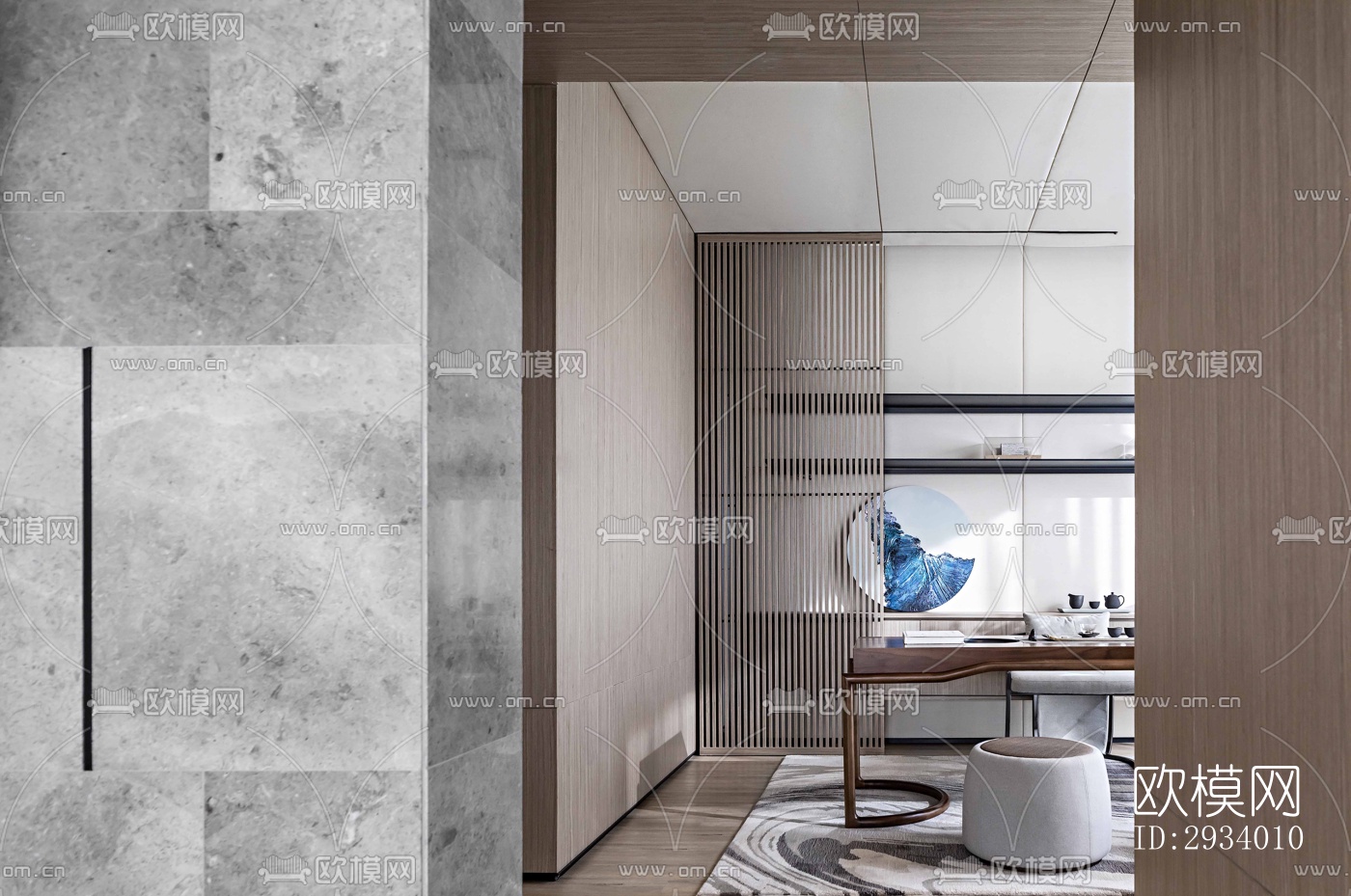 新中式别墅效果图下载（渲染图7）