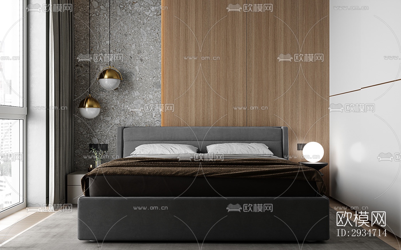 现代平层效果图下载（渲染图13）