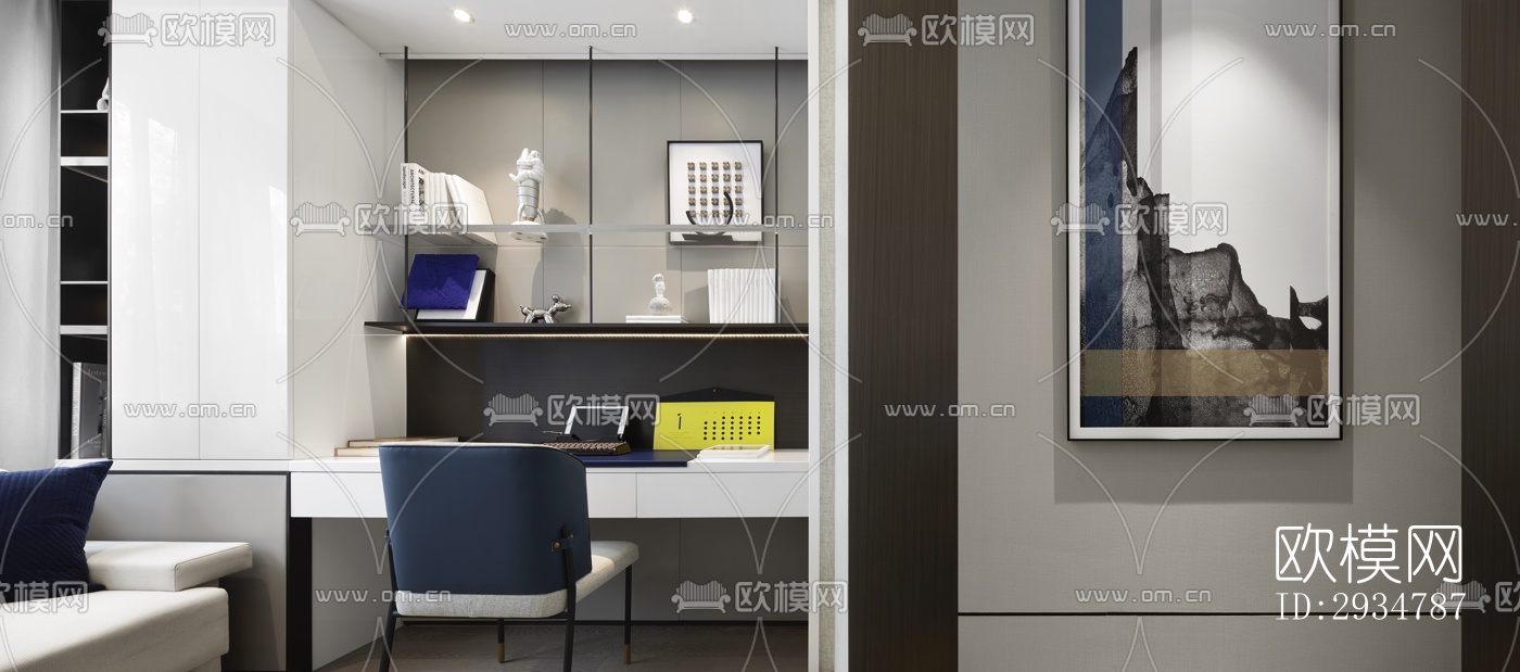 现代平层效果图下载（渲染图11）