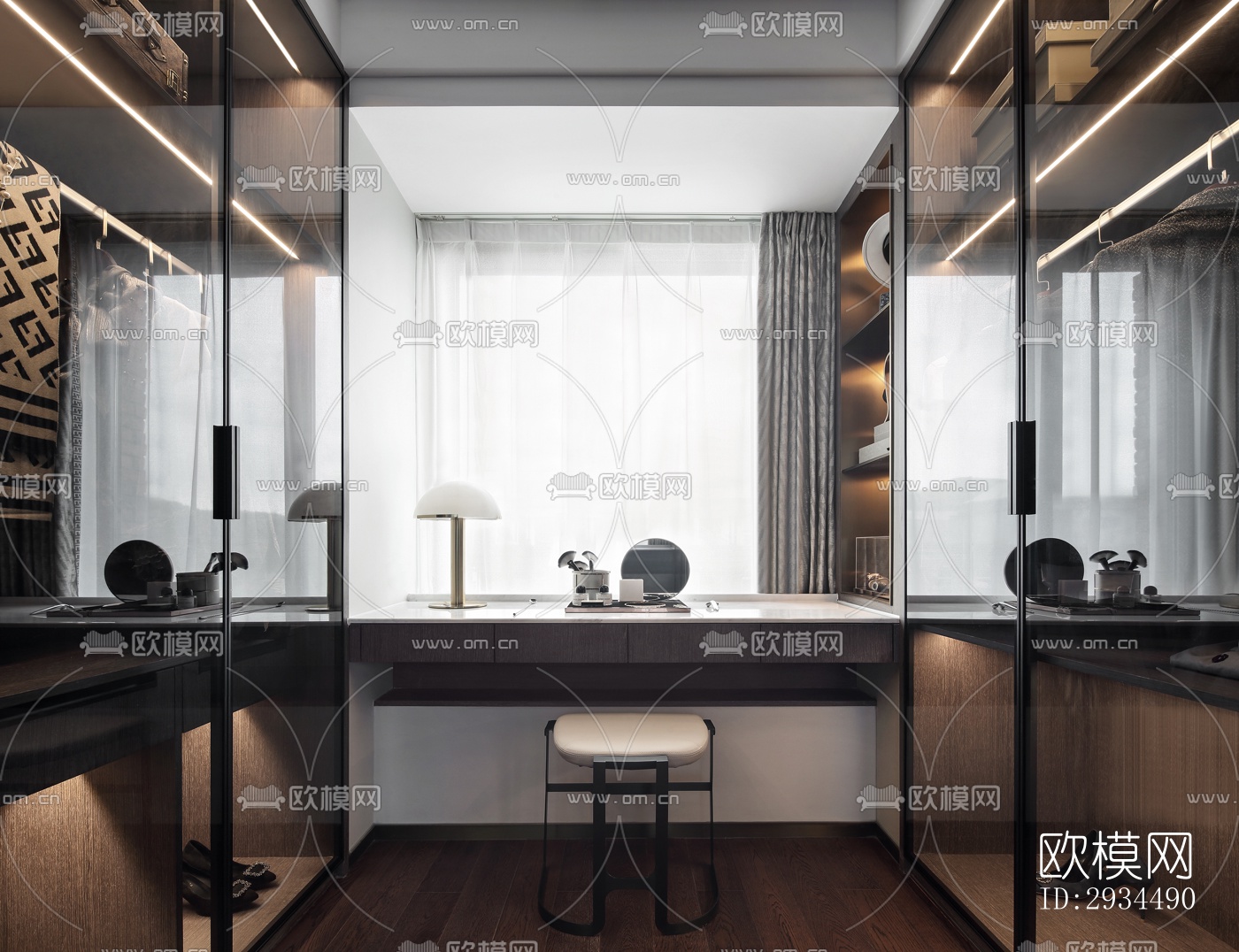 新中式平层效果图下载（渲染图10）