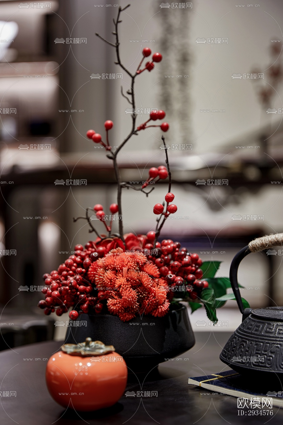 新中式平层效果图下载（渲染图11）