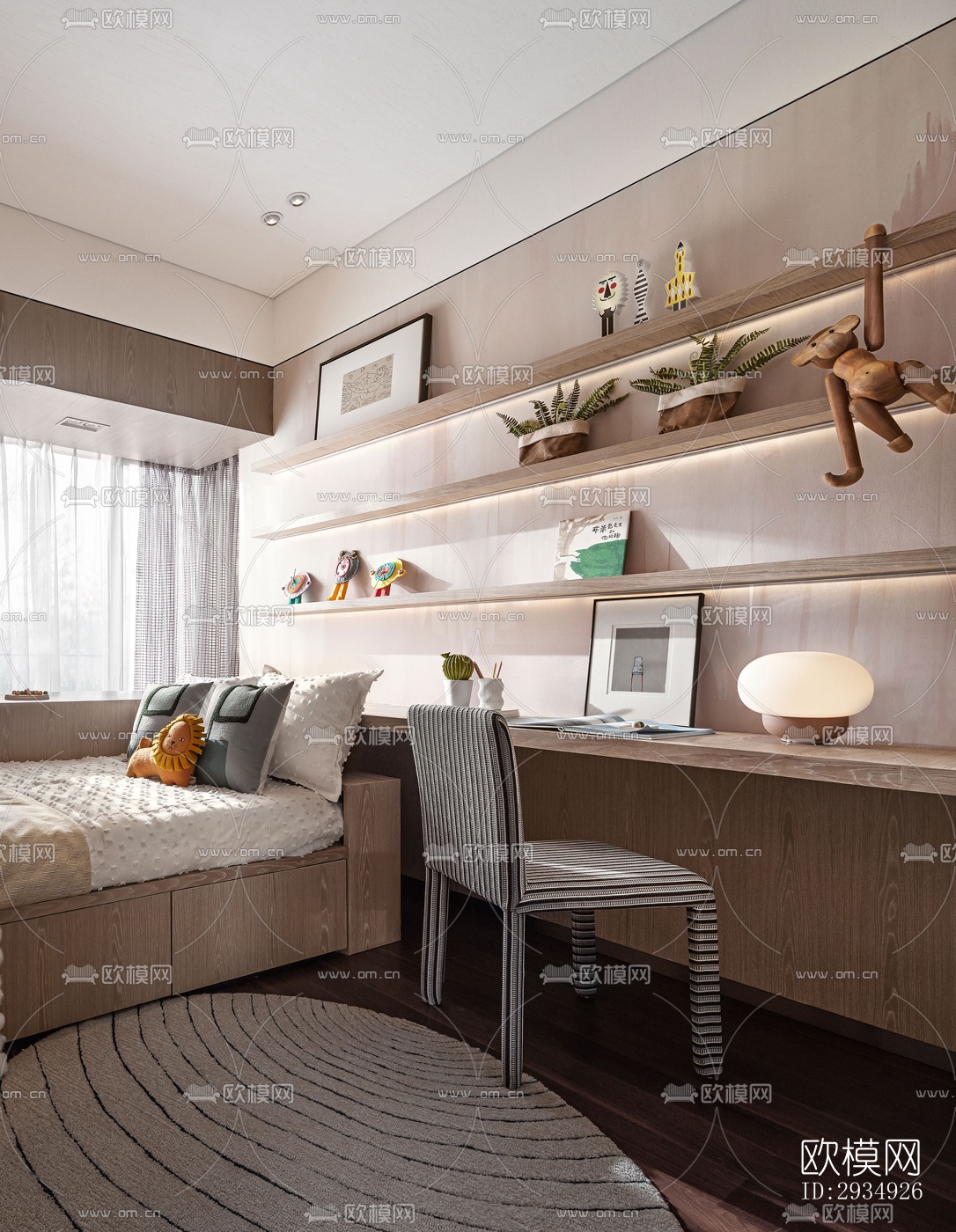 现代平层效果图下载（渲染图9）