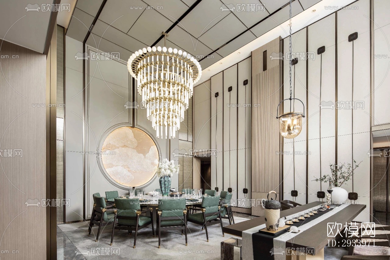 新中式别墅效果图下载（渲染图4）