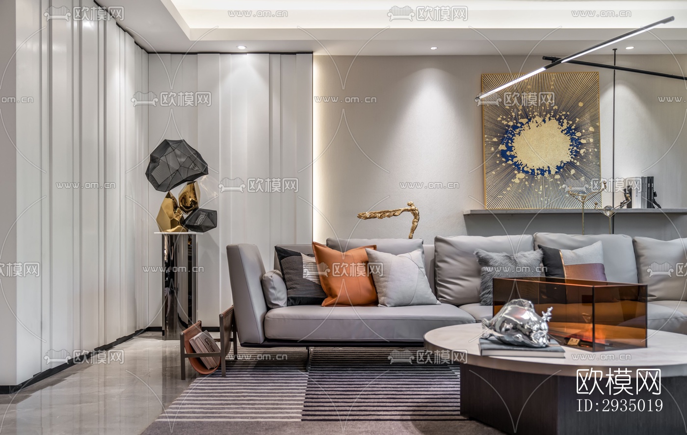 现代平层效果图下载（渲染图7）