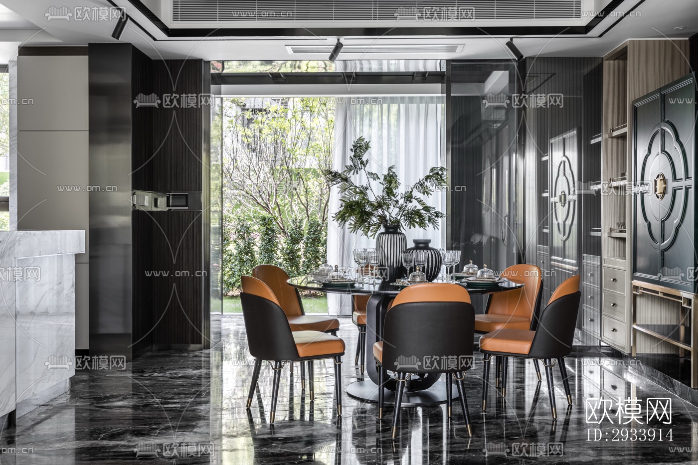 新中式别墅效果图下载（渲染图1）