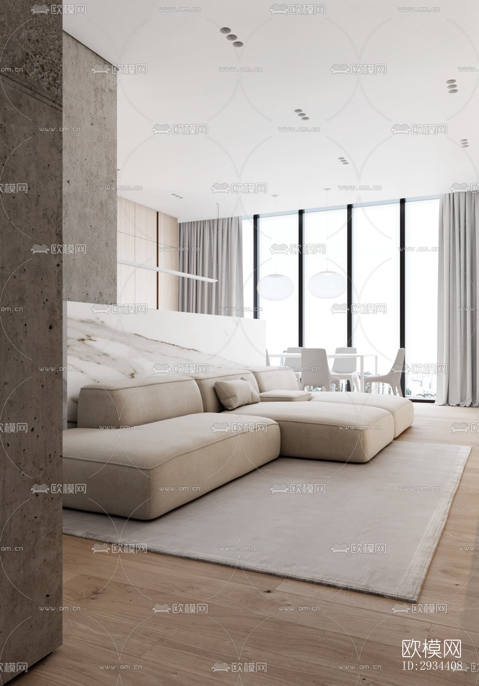 北欧平层效果图下载（渲染图15）