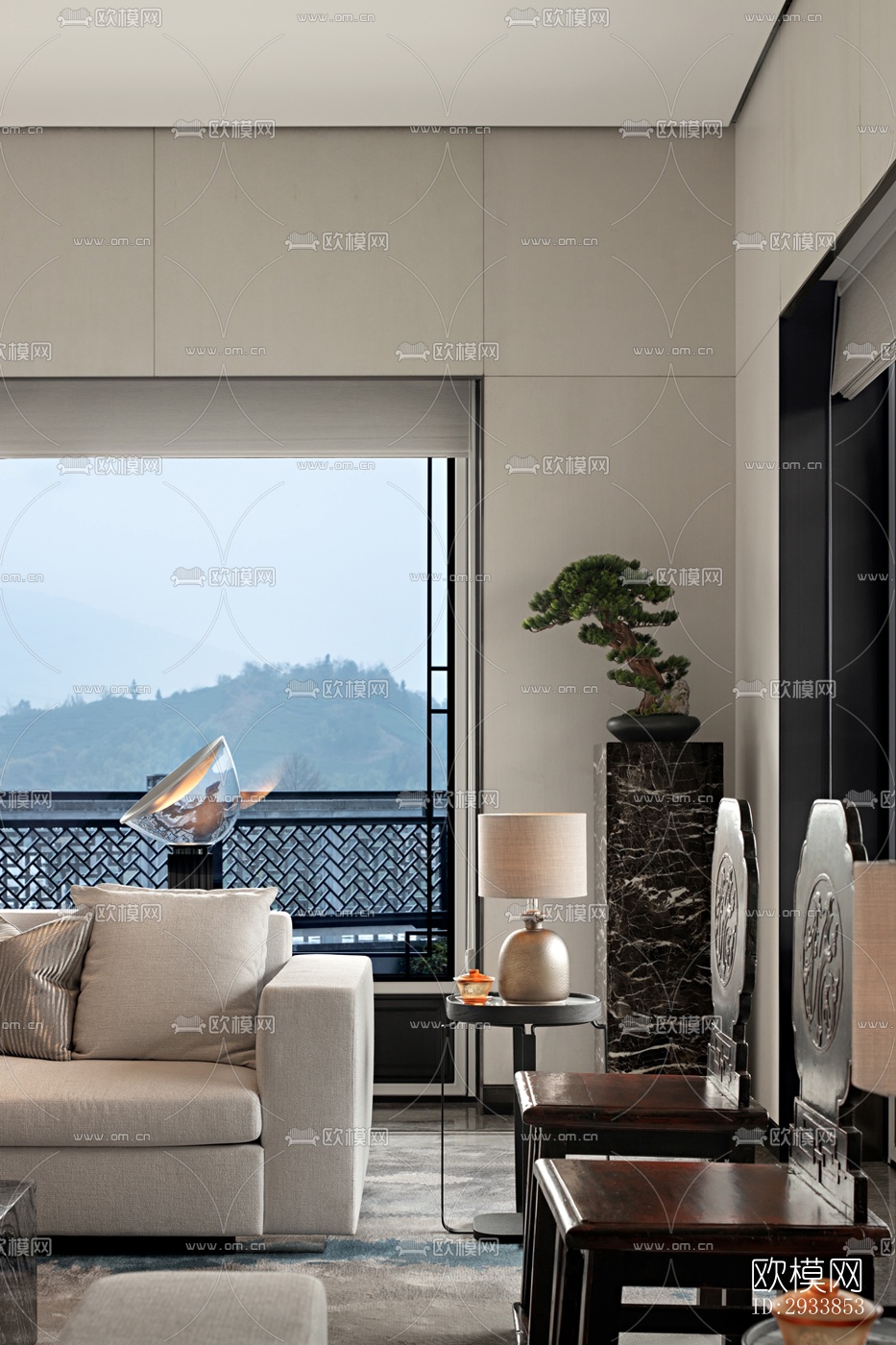 中式别墅效果图下载（渲染图19）