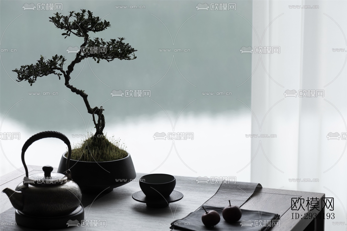 新中式复式效果图下载（渲染图6）