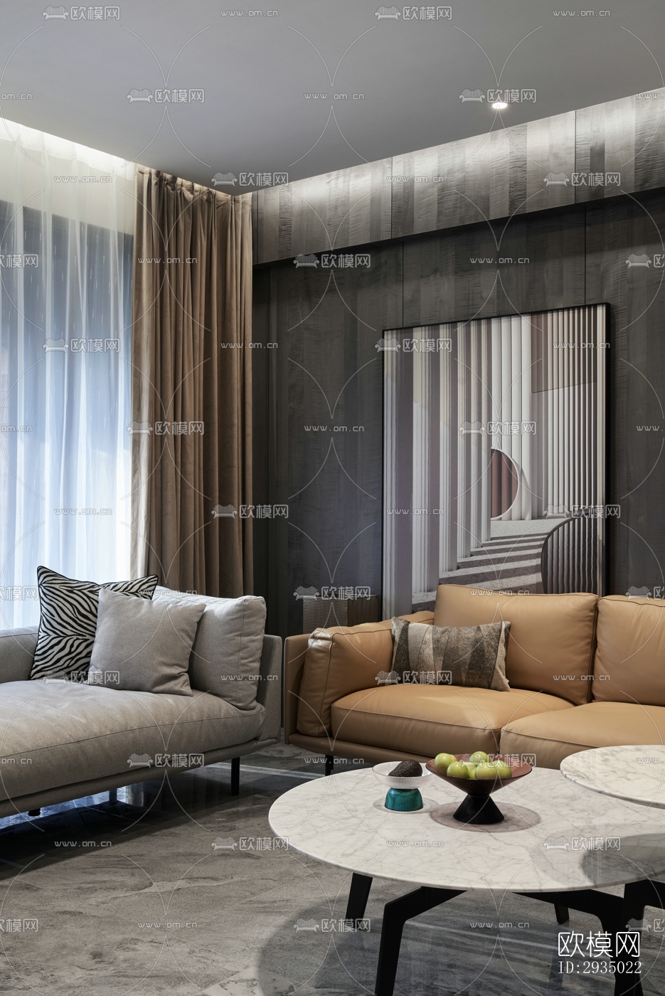 现代平层效果图下载（渲染图9）