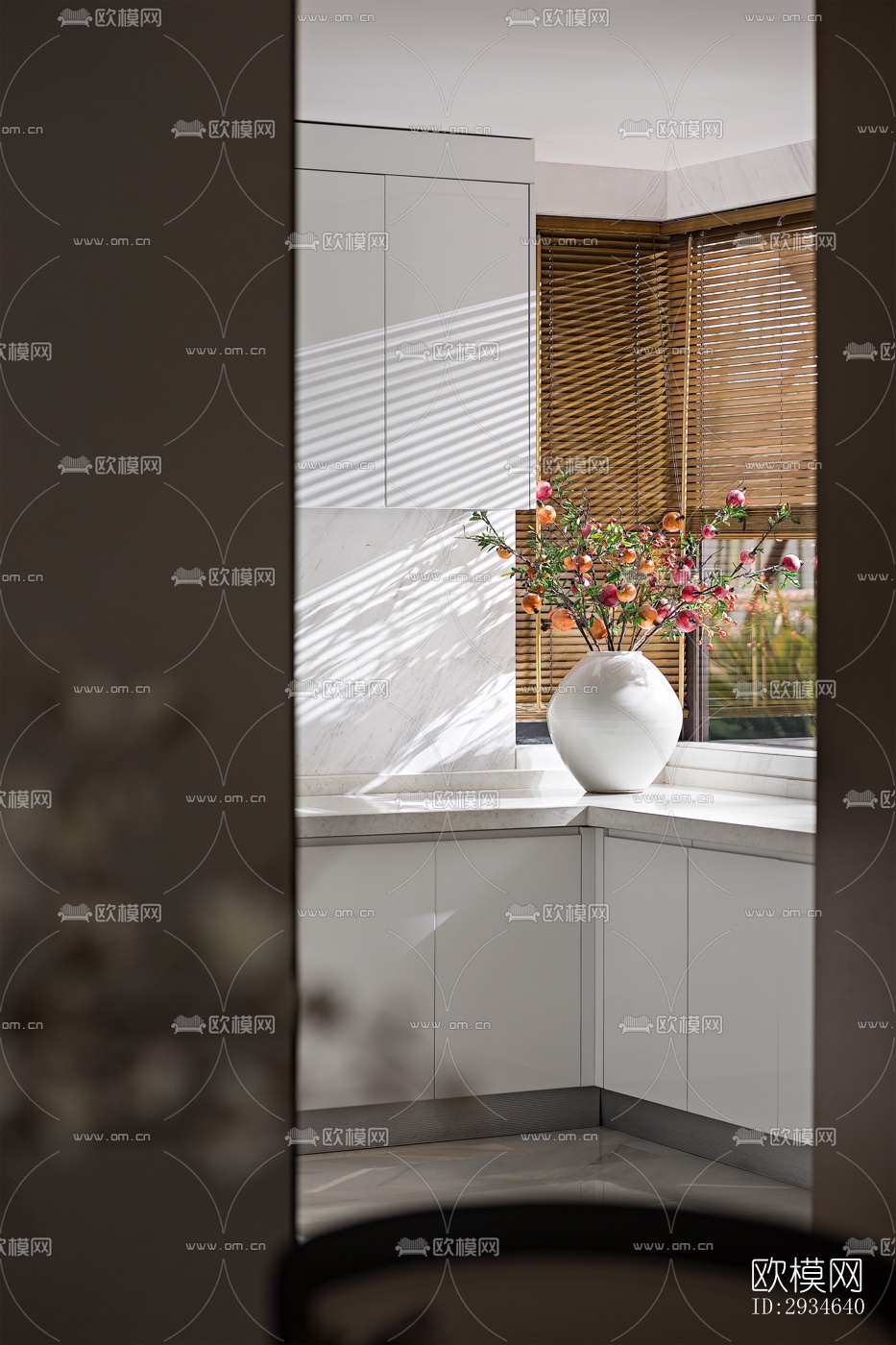 新中式平层效果图下载（渲染图8）