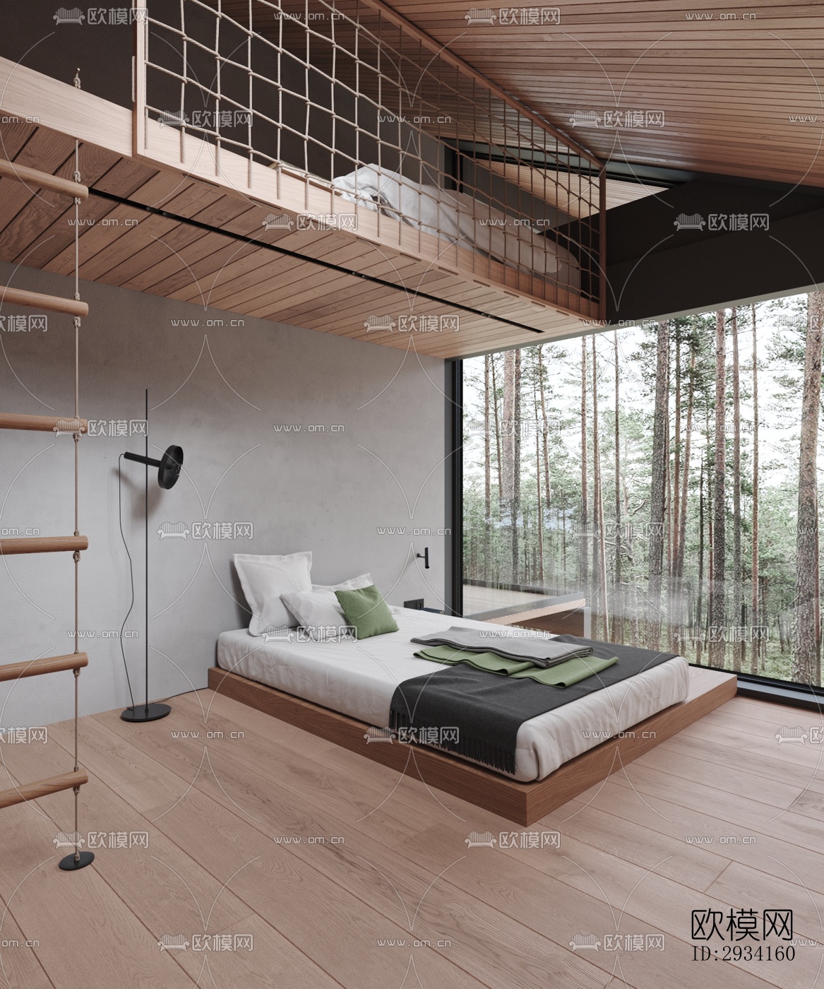 高级灰别墅效果图下载（渲染图6）