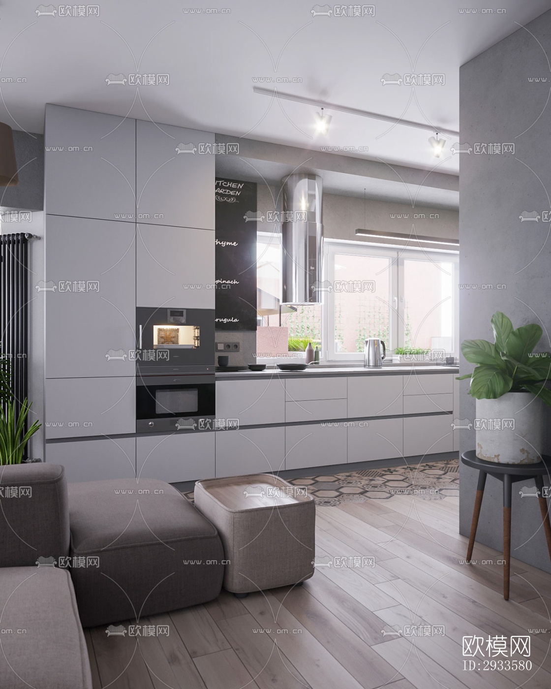 北欧公寓效果图下载（渲染图1）